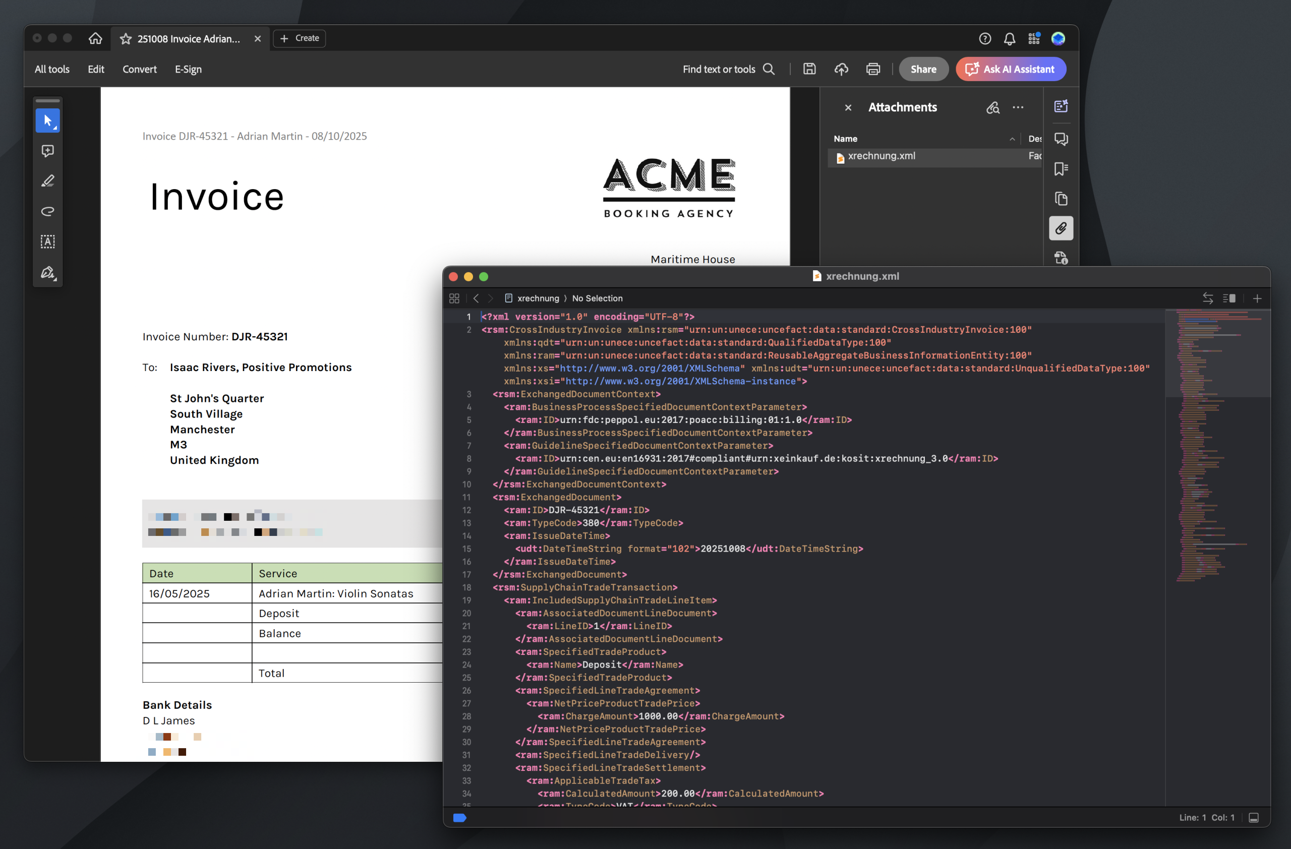 Overture Booking Agency Electronic-Invoice