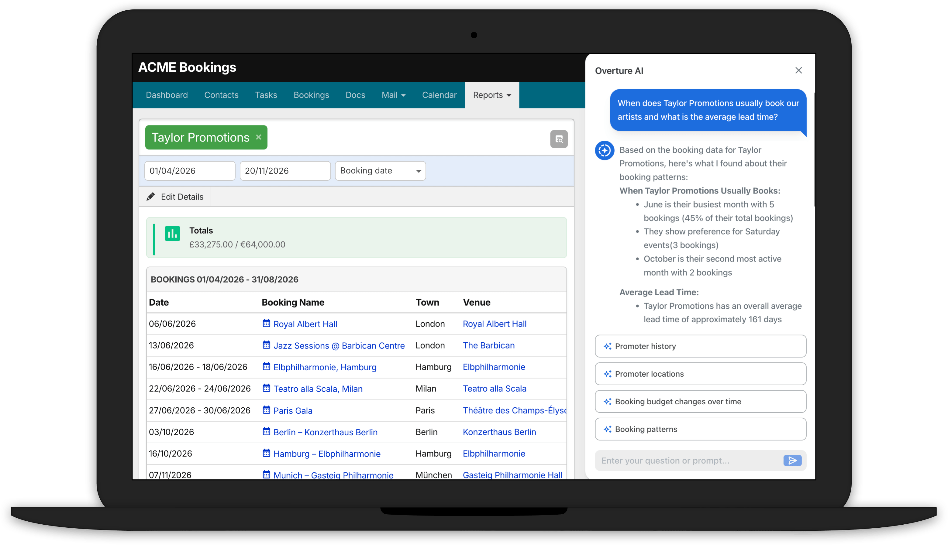 Overture AI Booking Management Assistant
