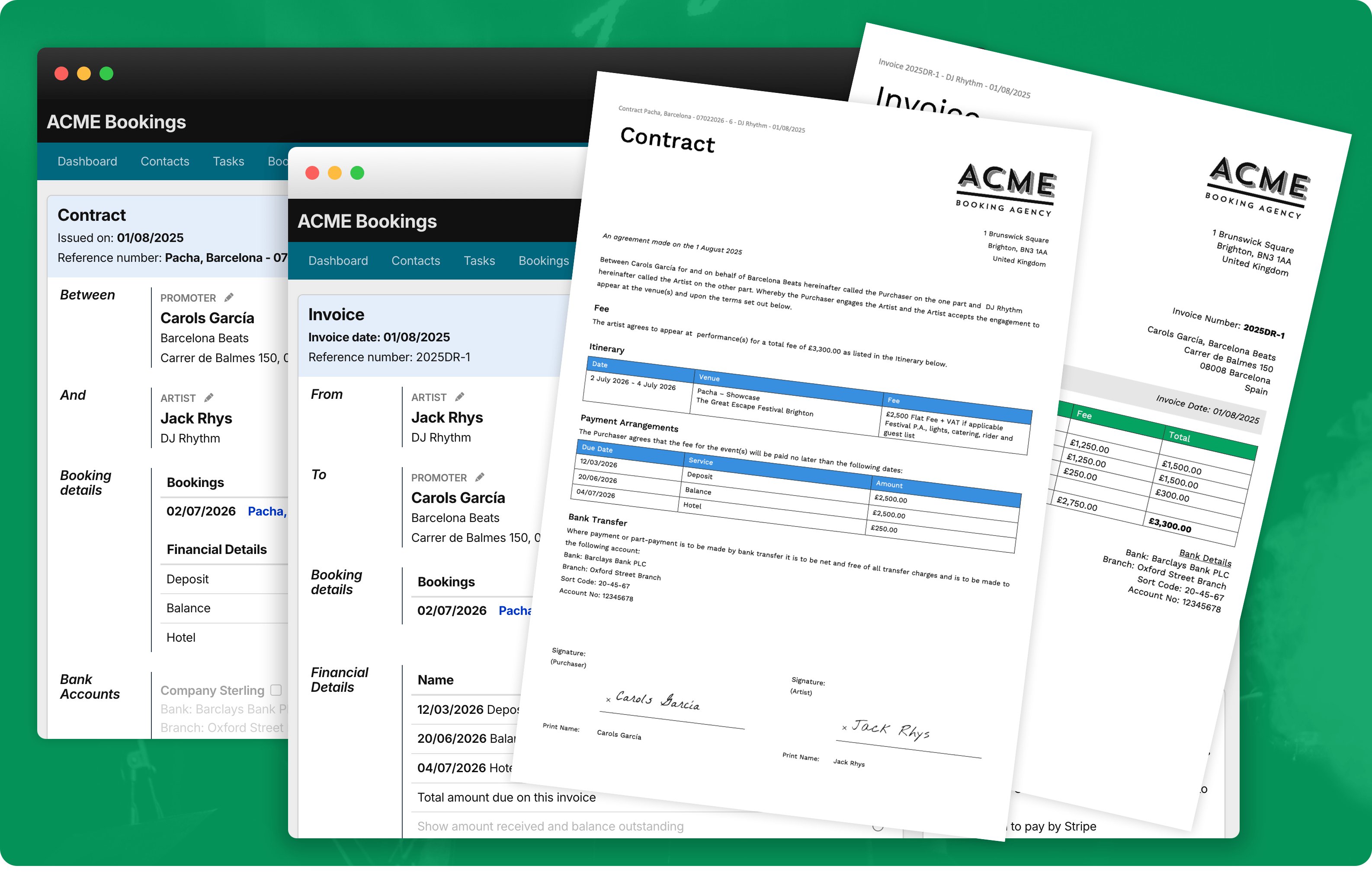 Custom contract and invoice generator